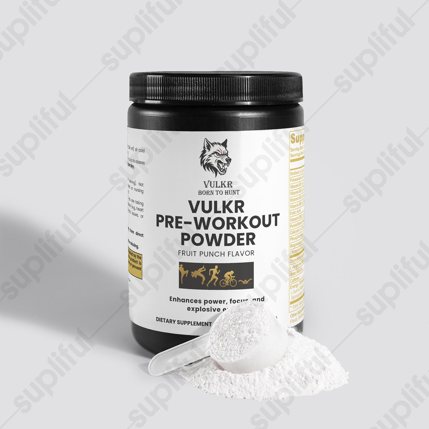 “VULKR PRE-WORKOUT — Power, Focus & Endurance Fuel for Fighters | VULKR Born to Hunt” (Fruit Punch)
