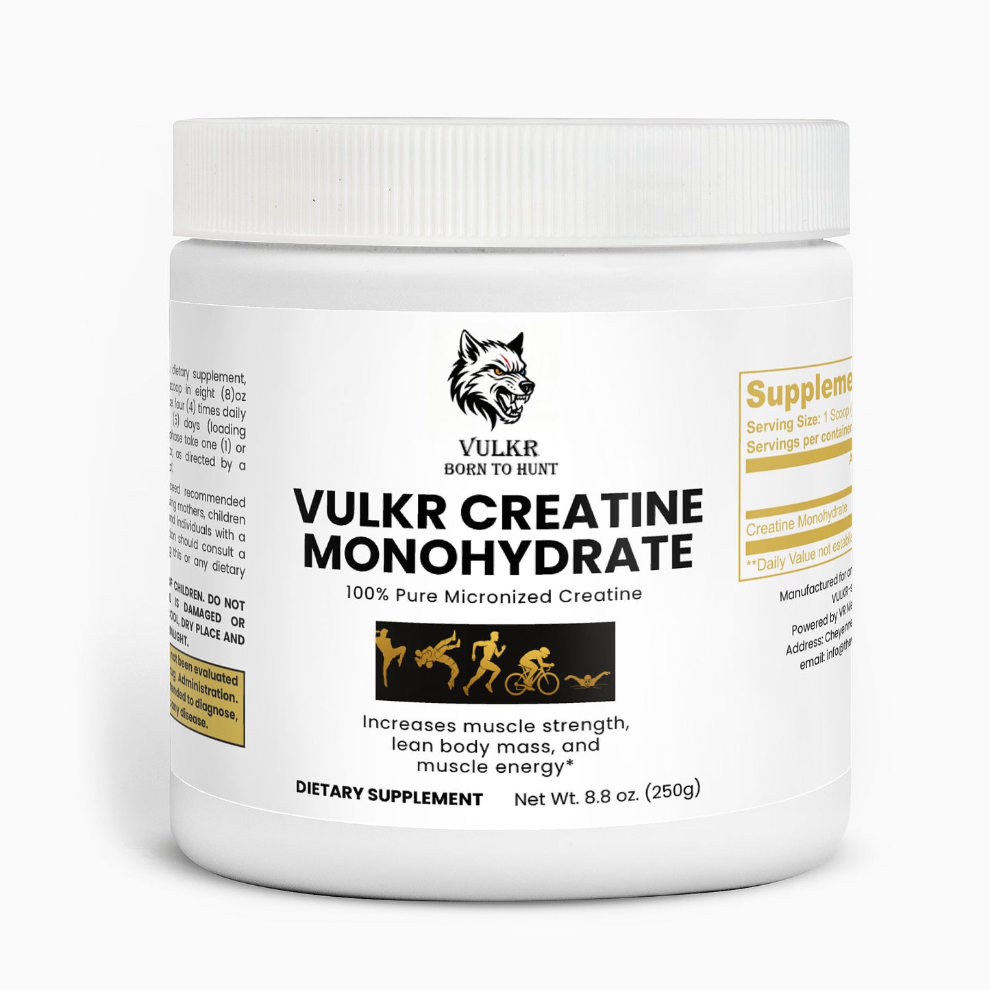 VULKR Creatine Monohydrate — Pure Power & Strength for Fighters | VULKR Born to Hunt